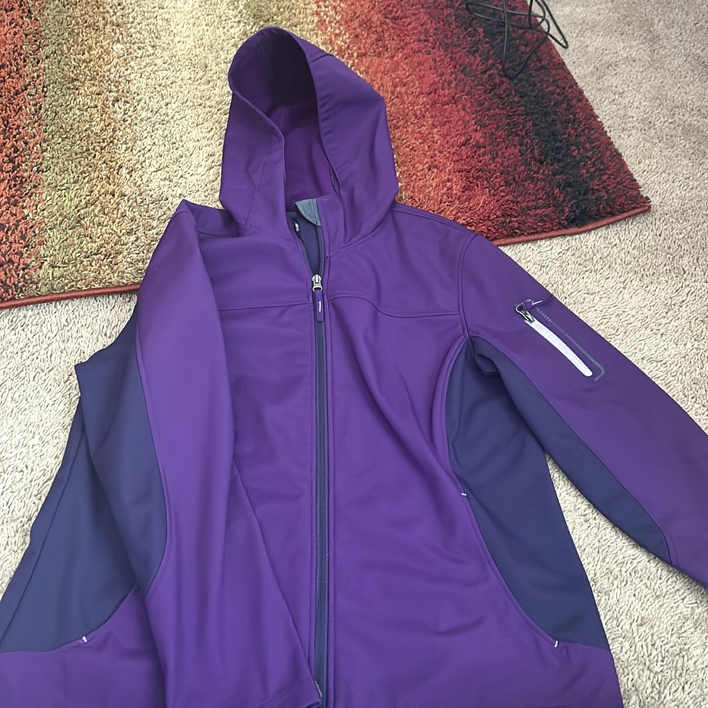 100% polyester purple rain jacket. 💜